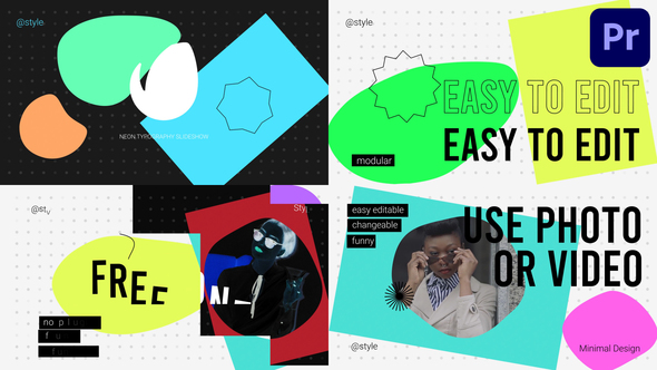 Neon Typography Slideshow for Premiere Pro