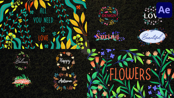 Colorful Floral Titles for After Effects