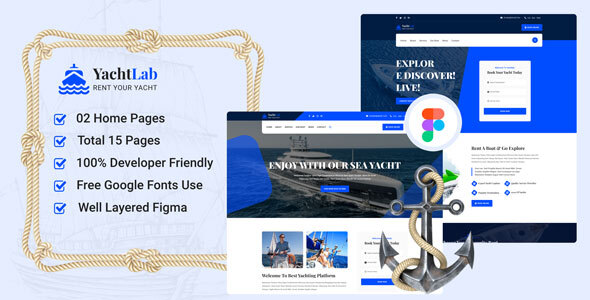 YachtLab - Yacht & Boat Booking Agencies Figma Template
