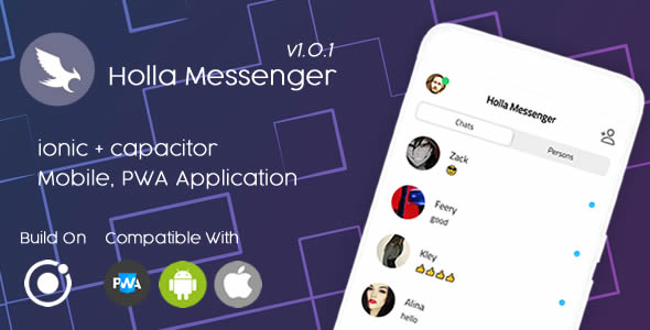 Holla Messenger - Ionic 6 - Pwa Mobile App
