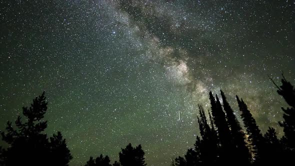 Panning view of the Milky Way moving through the sky