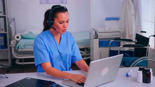 Assistant Offering Medical Online Services Using Headphone