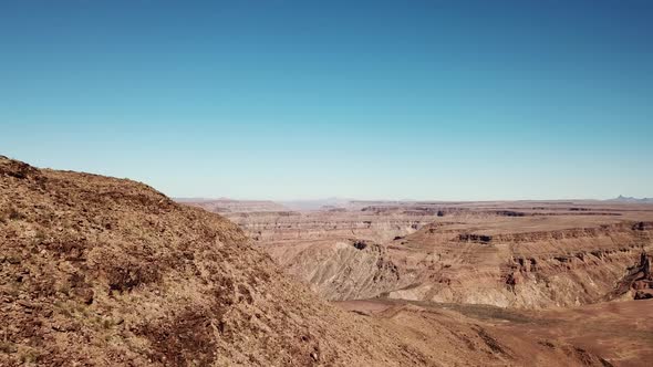 Fish River Canyon in Namibia, Africa Aerial Drone Shot.  Lanscape of the the Largest Canyon in Afric