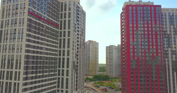 Aerial View of New Modern Highrise Residential Complex