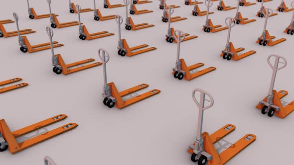 A Lot Of Pallet Truck In A Row Hd
