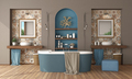 Elegant bathroom with two sinks and bathtub in the center - PhotoDune Item for Sale