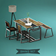 nterior dining set industrial design Low-poly 3D model - 3DOcean Item for Sale