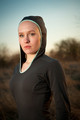 Young beautiful woman in sport sweatshirt hoody outside on the field - PhotoDune Item for Sale