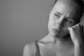 Portrait of very young depressed woman-girl(black and white) - PhotoDune Item for Sale