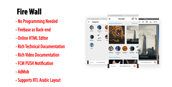 Fire Wall | Native Android HD Wallpaper App with Firebase Back-end