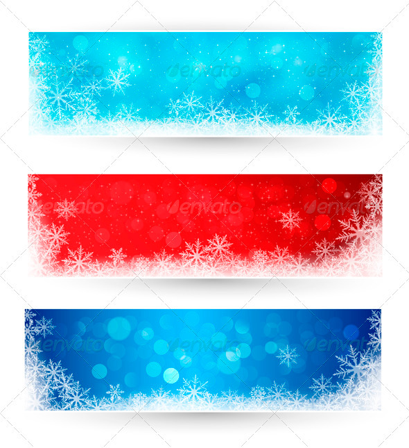 Set of winter christmas banners