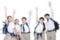 Active schoolchildren raising their hands - PhotoDune Item for Sale