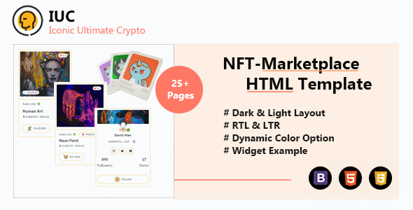 IUC - NFT Marketplace Html Template