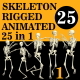 Skeletons Rigged Animated Pack 25 in 1 - 3DOcean Item for Sale
