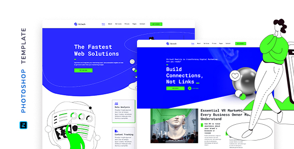Sitech – SaaS Company Template for Photoshop