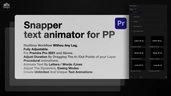 Snapper Text Animator For Premiere Pro MOGRT