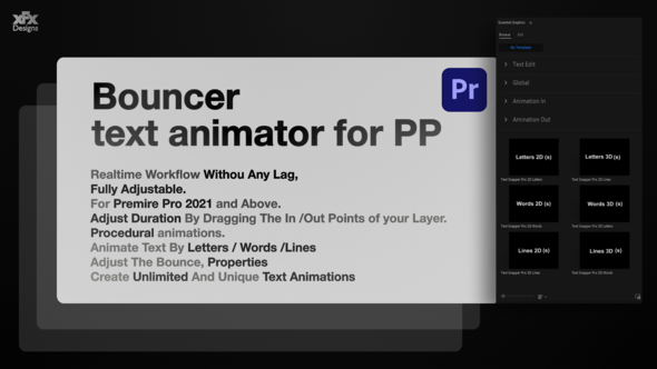 Bouncer Text Animator For Premiere Pro MOGRT
