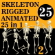 Skeleton Rigged Animated Pack 25 in 1 - 3DOcean Item for Sale