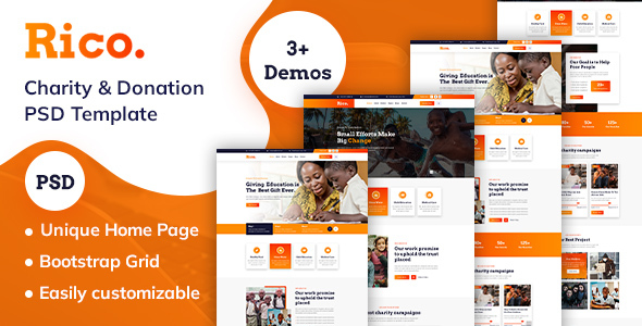 Rico - Charity & Donation PSD Template