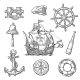 Anchor Wheel Sailing Ship Compass Rose - GraphicRiver Item for Sale