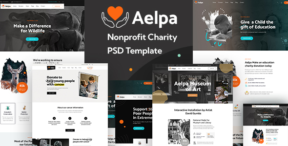 Aelpa - Nonprofit Charity PSD Template