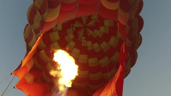 Gas flame of hot air balloon in Luxor