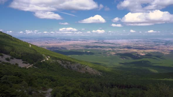 View of Green Valleys of Aragon Region From the Moncayo Mountain