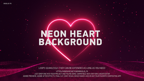 Neon Heart Background