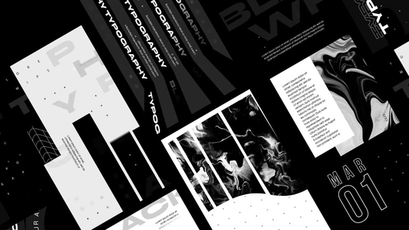 Typography black white stories