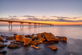 The sea pier of Badalona before sunrise - PhotoDune Item for Sale