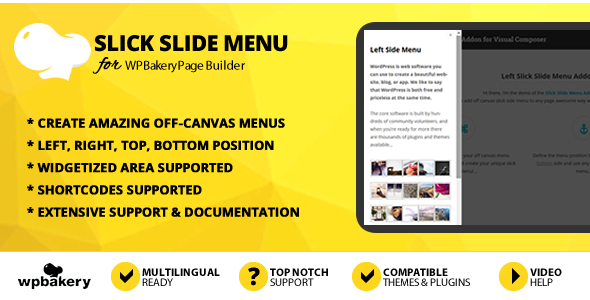 Slick Slide Menu Addon for WPBakery Page Builder