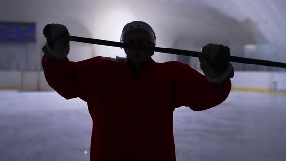 Hockey Player Dark Silhouette