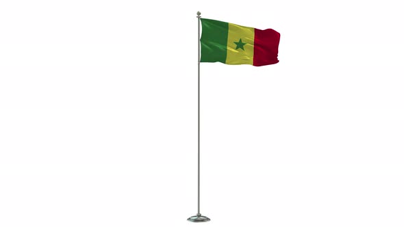 Senegal Looping Of The Waving Flag Pole With Alpha alt