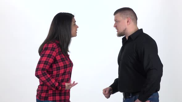 Angry Woman Arguing with Her Man, Slow Motion