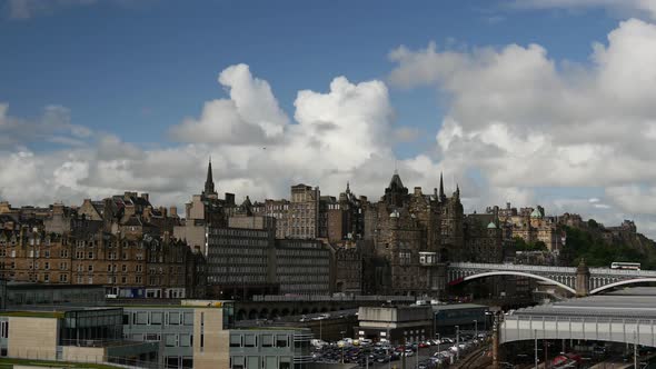 Time lapse of the skyline Edinburgh 