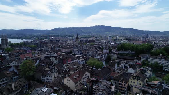 Predigerkirche Zahringerpl Zurich Switzerland aerial