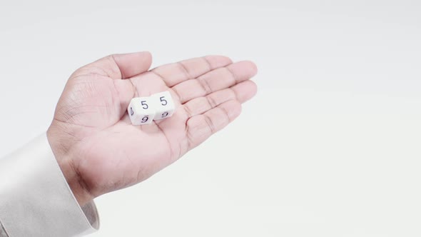 Holds White Dice Five And Five Fifty Five 55