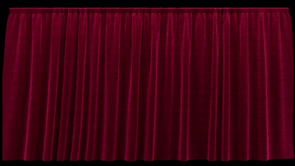 Flying Sideways Red Velvet Curtain with Alpha Channel