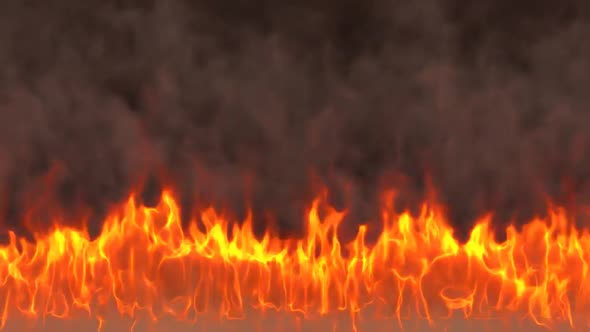 Big Realistic Fire Flames With Smoke alt