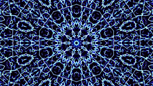 Bright abstract light governing blue color, kaleidoscope