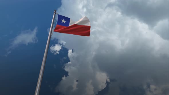 Chile Flag Waving 4K