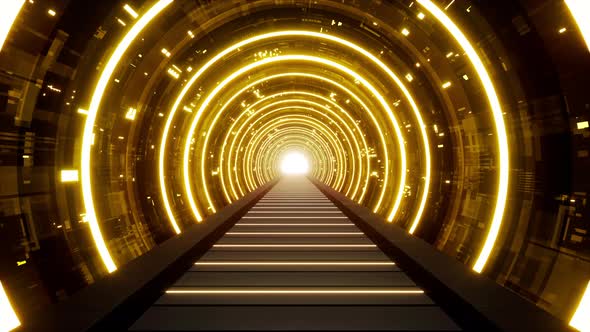 Gold Sci Fi Tunnel Road