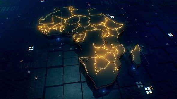 Africa Map 4k Loop
