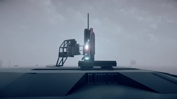 Rocket Launching Arena Preparing To Flight Hud Hologram 4k alt