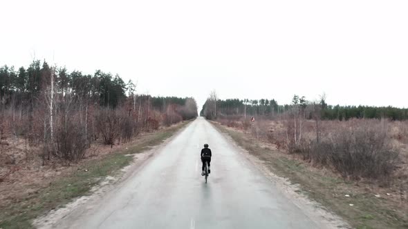 Cyclist cycling on bicycle