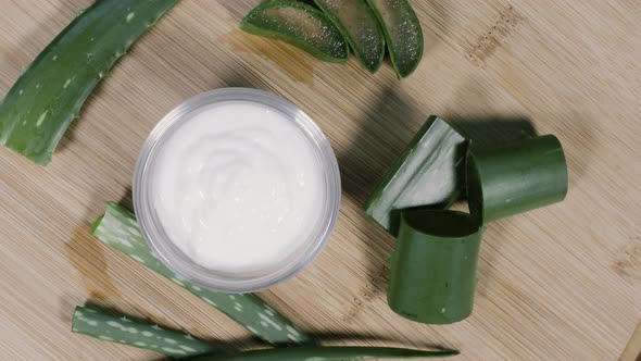 White Aloe Vera Cream Rotational Display