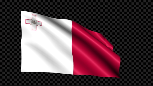 Malta Flag Blowing In The Wind