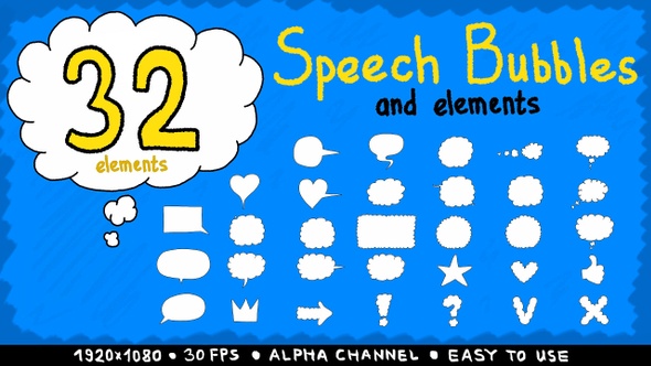 Drawn Cartoon Style Speech Bubble And Elements