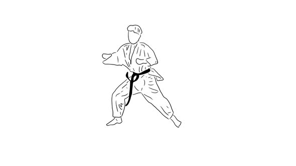 Hand Drawn Karate Moves 01