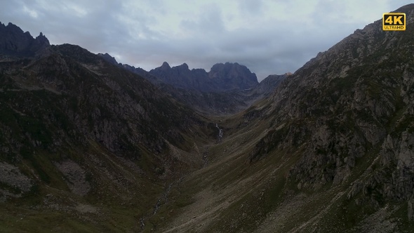 High Mountains Between the Valley